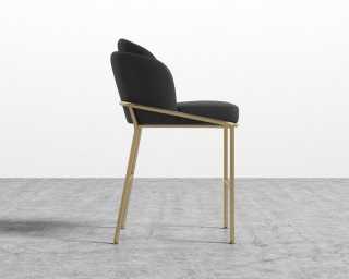 Angelo Counter Stool - PU Leather Monaco Black - Brass