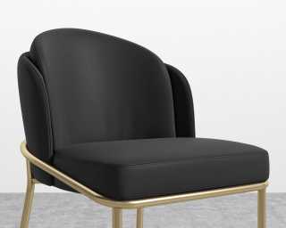 Angelo Counter Stool - PU Leather Monaco Black - Brass