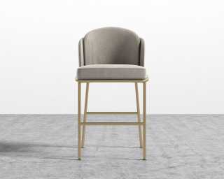 Angelo Counter Stool - Venice Suede - Latte - Brass Angelo Counter Stool - Venice Suede - Latte - Brass