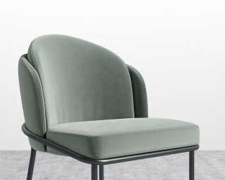 Angelo Dining Chair - Black - Plush Velvet - Moonstone Angelo Dining Chair - Black - Plush Velvet - Moonstone