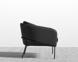 Angelo Lounge Chair - Microfiber Leather - Trento Jet Black - Black Frame