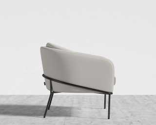 Angelo Lounge Chair - Microfiber Leather - Trento Taupe - Black Frame