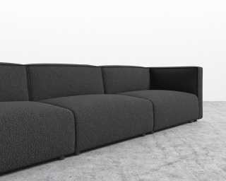 Arya Modular Sofa Open End LHF - Chatou Boucle - Caviar Arya Modular Sofa Open End LHF - Chatou Boucle - Caviar