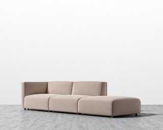 Arya Modular Sofa with Open End - Plush Velvet - Blush Arya Modular Sofa with Open End - Plush Velvet - Blush