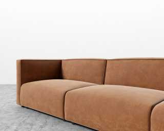 Arya Modular Sofa with Open End - Venice Vegan Suede - Cider