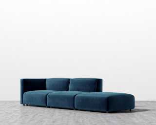Arya Modular Sofa with Open End - Plush Velvet - Cobalt Arya Modular Sofa with Open End - Plush Velvet - Cobalt