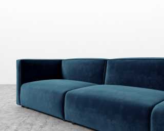 Arya Modular Sofa with Open End - Plush Velvet - Cobalt Arya Modular Sofa with Open End - Plush Velvet - Cobalt