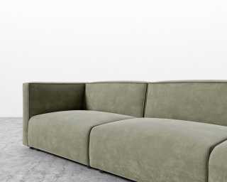 Arya Modular Sofa with Open End - Venice Vegan Suede - Sage