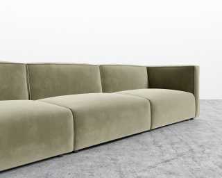 Arya Modular Sectional - Plush Velvet - Olive Green