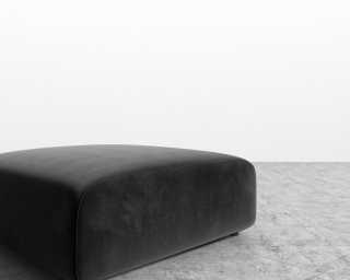 Arya Ottoman - Plush Velvet - Black 2022