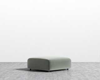 Arya Ottoman - Plush Velvet - Moonstone