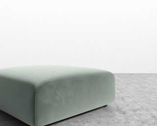 Arya Ottoman - Plush Velvet - Moonstone
