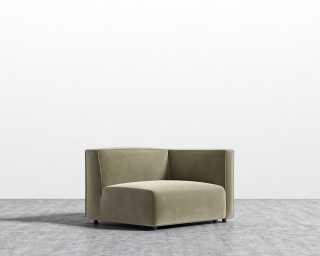 Arya Right Arm - Plush Velvet - Olive Green