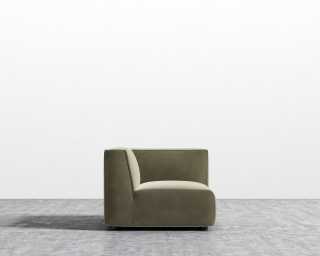 Arya Right Arm - Plush Velvet - Olive Green