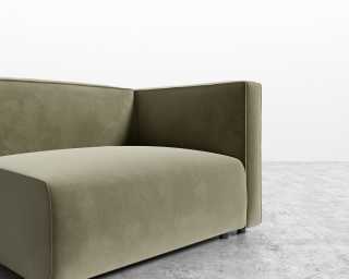 Arya Right Arm - Plush Velvet - Olive Green