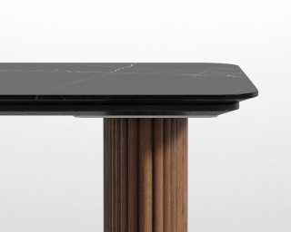 Athena Table - Walnut/ Black Marble - 63"
