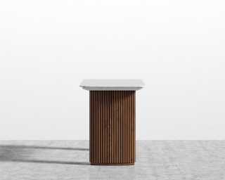 Athena Table - Walnut/White Marble - 63"