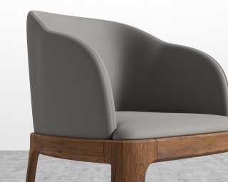 Aubrey Armchair - PU Leather - Monaco Slate - Walnut Stain