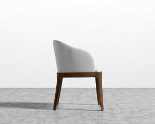 Aubrey Armchair - PU Leather - Monaco White - Walnut Stain