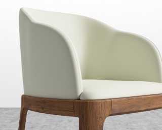 Aubrey Armchair - PU Leather - Monaco Cream - Walnut Stain