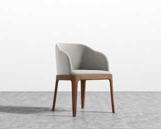 Aubrey Armchair - Venice Vegan Suede - Chiffon - Walnut Stain Aubrey Armchair - Venice Vegan Suede - Chiffon - Walnut Stain