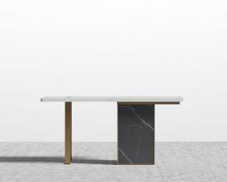 Augustus Desk - 63in - White Top - Black Pietra Ceramic