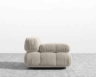 Belia Left Arm - Plush Velvet - Warm Taupe