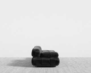 Belia Open End Sofa - Plush Velvet - Black