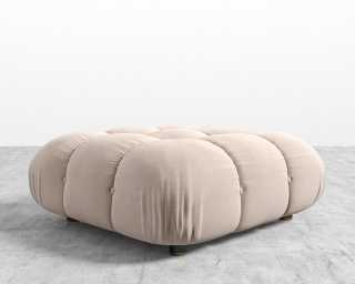 Belia Ottoman - Plush Velvet - Blush