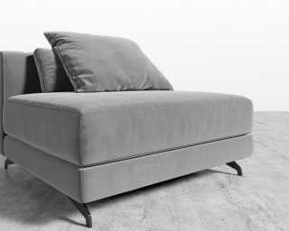 Berlin Armless - Plush Velvet - Glacier Grey 2022 Berlin Armless - Plush Velvet - Glacier Grey 2022