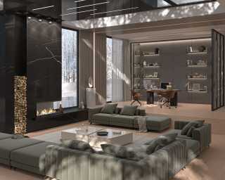 Berllin Modular Sectional Scene in Sage  Berllin Modular Sectional Scene in Sage