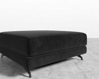 Berlin Ottoman - Plush Velvet - Black