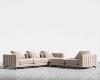 Berlin L-Sectional - Plush Velvet - Blush