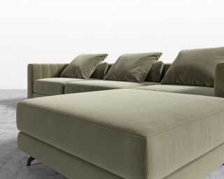 Berlin Sectional Sofa - Signature Plush Velvet - Olive Green Berlin Sectional Sofa - Signature Plush Velvet - Olive Green