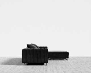 Berlin Sectional Sofa - Plush Velvet - Black Berlin Sectional Sofa - Plush Velvet - Black