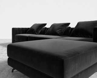 Berlin Sectional Sofa - Plush Velvet - Black Berlin Sectional Sofa - Plush Velvet - Black