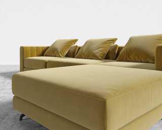 Berlin Sectional Sofa - Plush Velvet - Golden Beryl