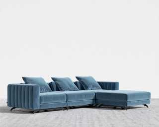 Berlin Sectional Sofa - Plush Velvet - Solstice Berlin Sectional Sofa - Plush Velvet - Solstice