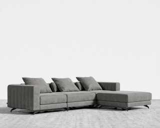 Berlin Sectional Sofa - Venice Vegan Suede - Strato