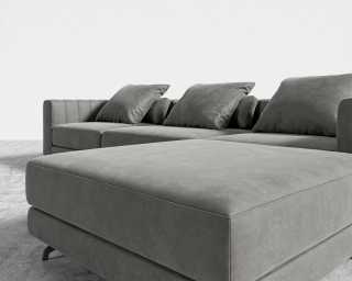 Berlin Sectional Sofa - Venice Vegan Suede - Strato