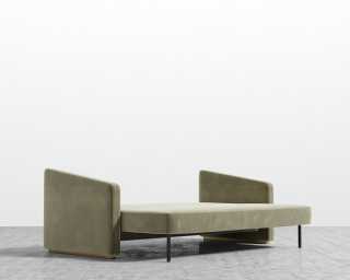 Bristol Futon - Signature Plush Velvet - Olive Green - Brass legs
