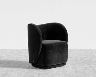 Diane Lounge Chair - Plush Velvet - Black Diane Lounge Chair - Plush Velvet - Black