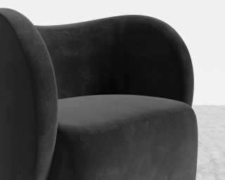 Diane Lounge Chair - Plush Velvet - Black Diane Lounge Chair - Plush Velvet - Black
