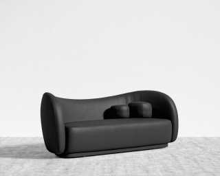 Diane Sofa - Trento Microfiber Leather - Trento Jet Black Diane Sofa - Trento Microfiber Leather - Trento Jet Black