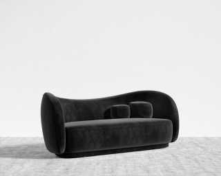 Diane Sofa - Plush Velvet - Black