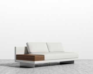 Dresden Armless Sofa with Side Table - Trento Eggshell