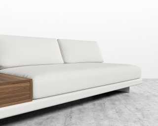 Dresden Armless Sofa with Side Table - Trento Eggshell