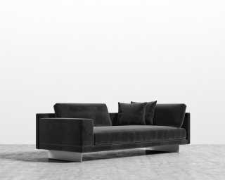 Dresden Left Arm Sofa - Plush Velvet - Black