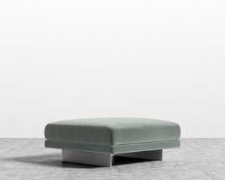Dresden Ottoman - Plush Velvet - Moonstone
