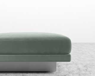 Dresden Ottoman - Plush Velvet - Moonstone